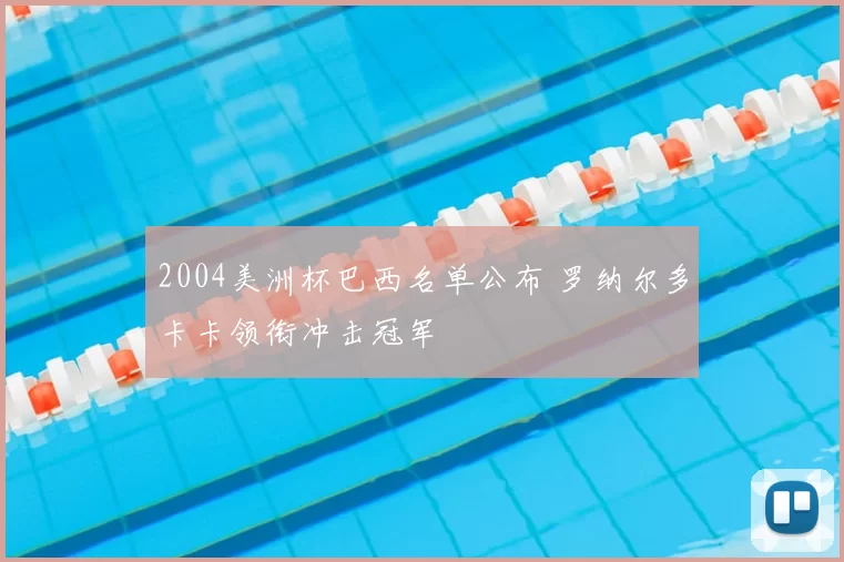 2004美洲杯巴西名单公布 罗纳尔多卡卡领衔冲击冠军